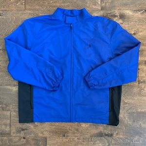 Polo Golf Ralph Lauren Windbreaker Jacket Mens  XXL Blue Black Half Lined